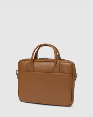 Glasgow Pebble Tan - 14" Leather Briefcase