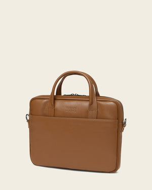 Glasgow Pebble Tan - 14" Leather Briefcase