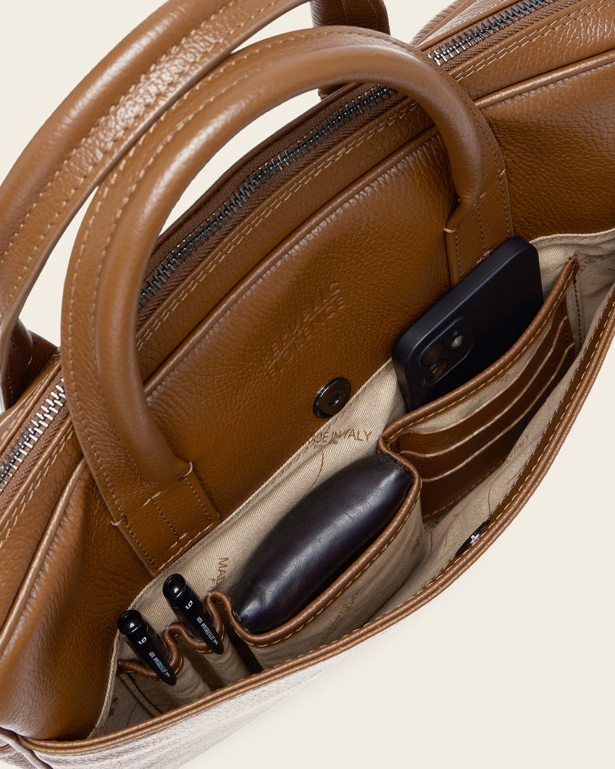 Glasgow Pebble Tan - 14" Leather Briefcase