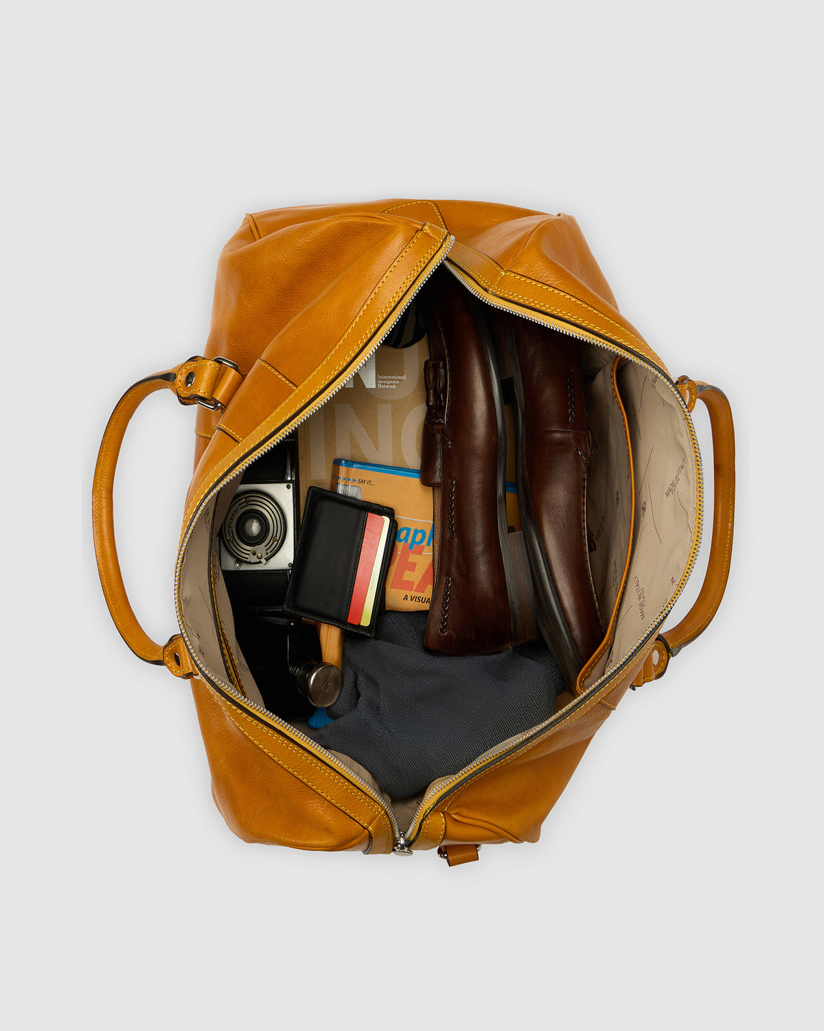 Beltrami Saffron - Leather Weekender Bag