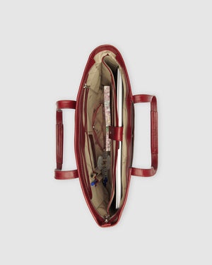 Beatrice Rosso - Leather Work Tote