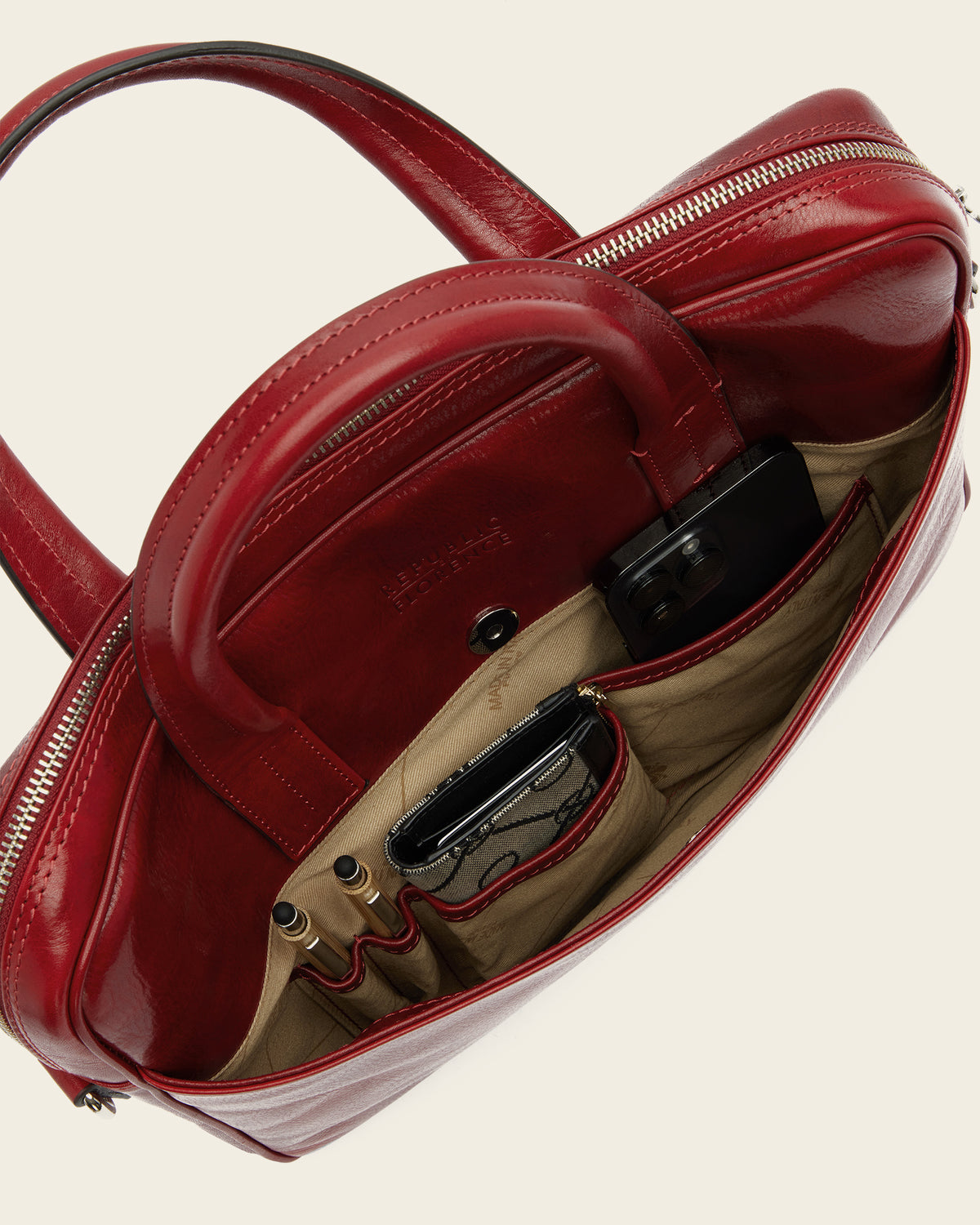 London Rosso - 14" Leather Briefcase