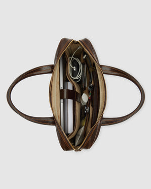 London Moro - 14" Leather Briefcase