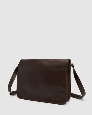 Nero Espresso - 15" Leather Messenger Bag