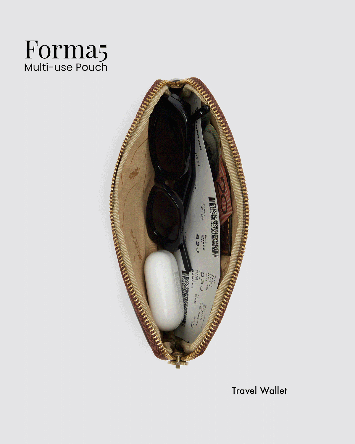 Forma5 Espresso - Leather Zip Organiser