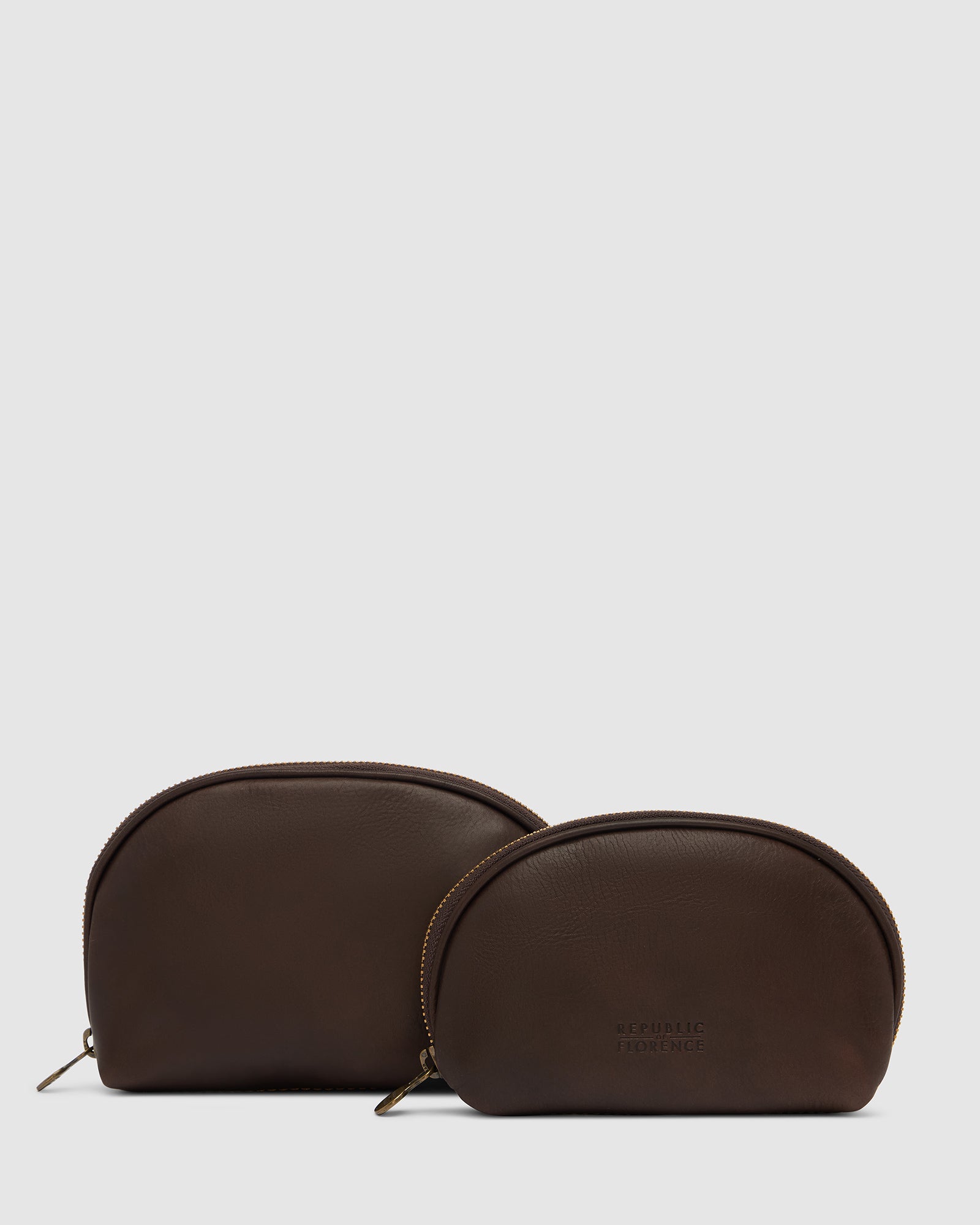 Duo Espresso - Leather Pouch Set
