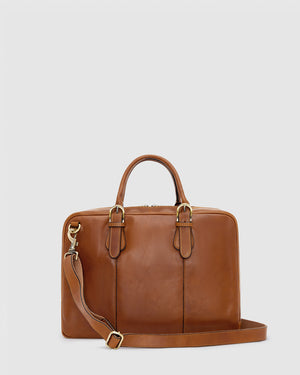 Madrid Burned - 16" Leather Briefcase