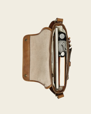 Aurelian Burned - 14" Leather Messenger