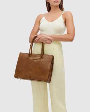 Florence Honey - Leather Work Tote