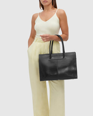 Florence Jet – Leather Work Tote