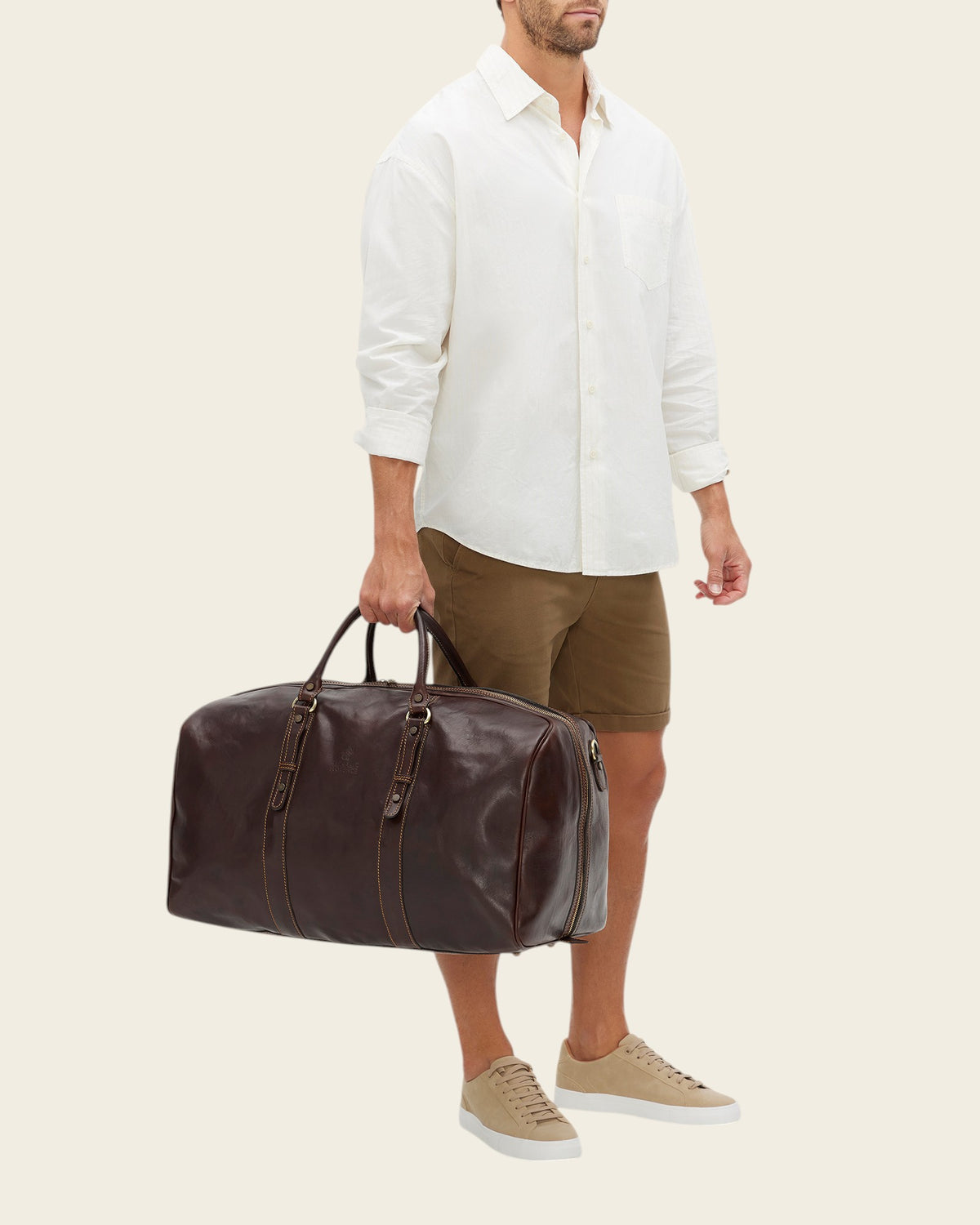 Marco Polo Espresso - Leather Holdall
