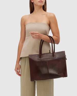 Florence Terra - Leather Work Tote