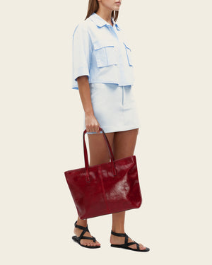 Beatrice Rosso - Leather Work Tote