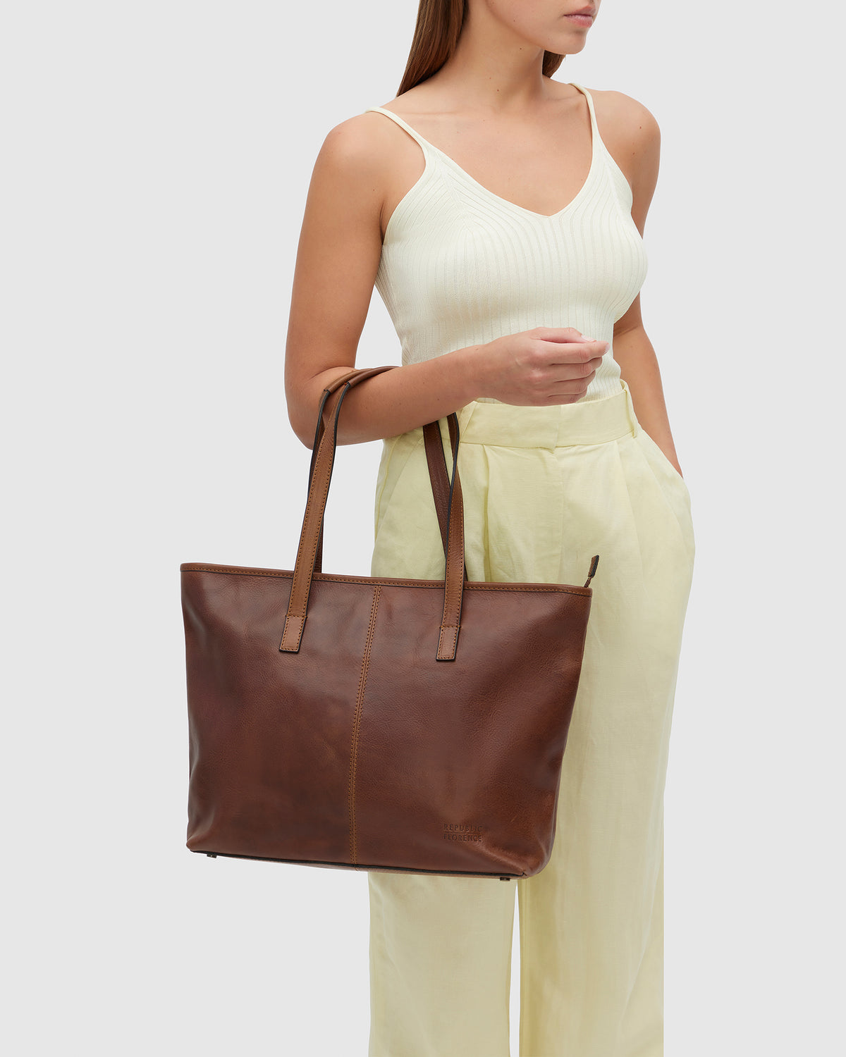 Beatrice Earth - Leather Work Tote