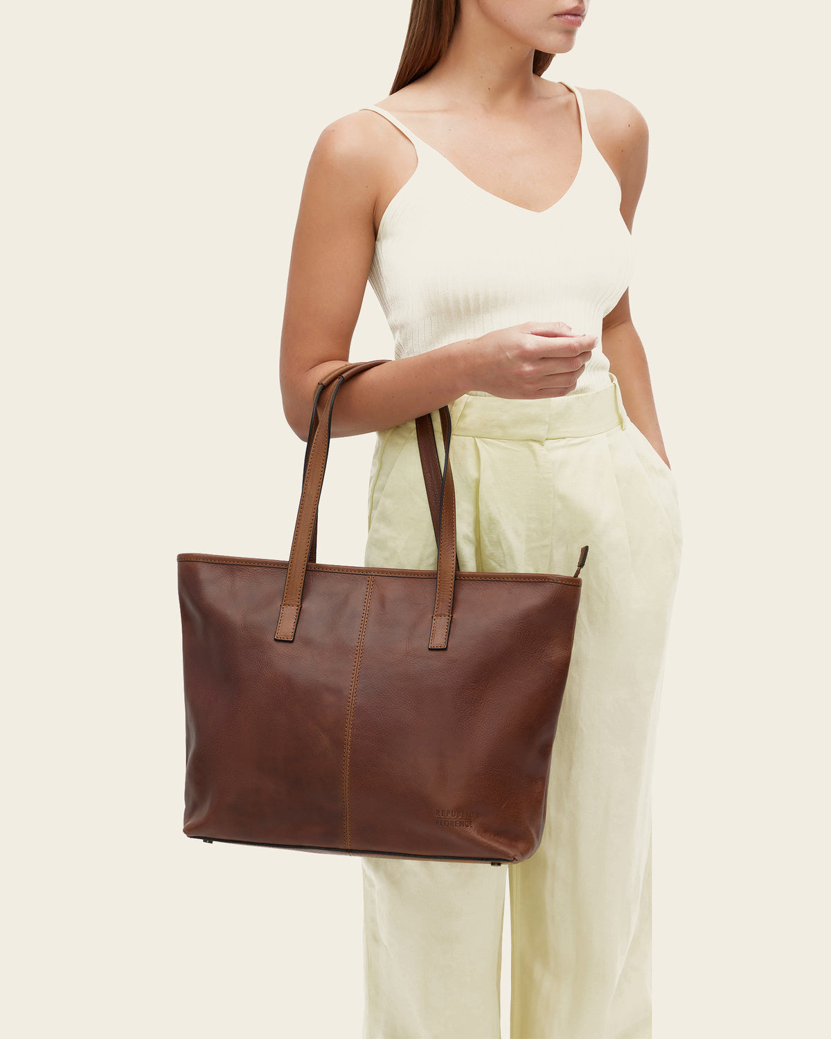 Beatrice Earth - Leather Work Tote