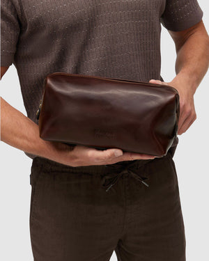 The Grand Dopp Kit Brown - toiletry bag - Republic of Florence
