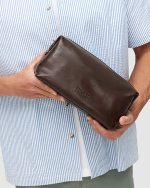 The Grand Dopp Kit Chocolate - toilet bag - Republic of Florence
