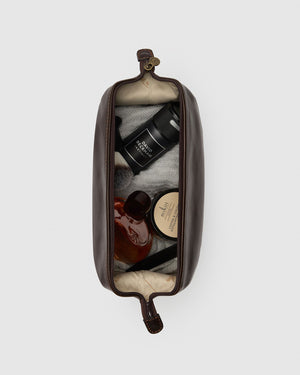 The Grand Dopp Kit Chocolate - toilet bag - Republic of Florence