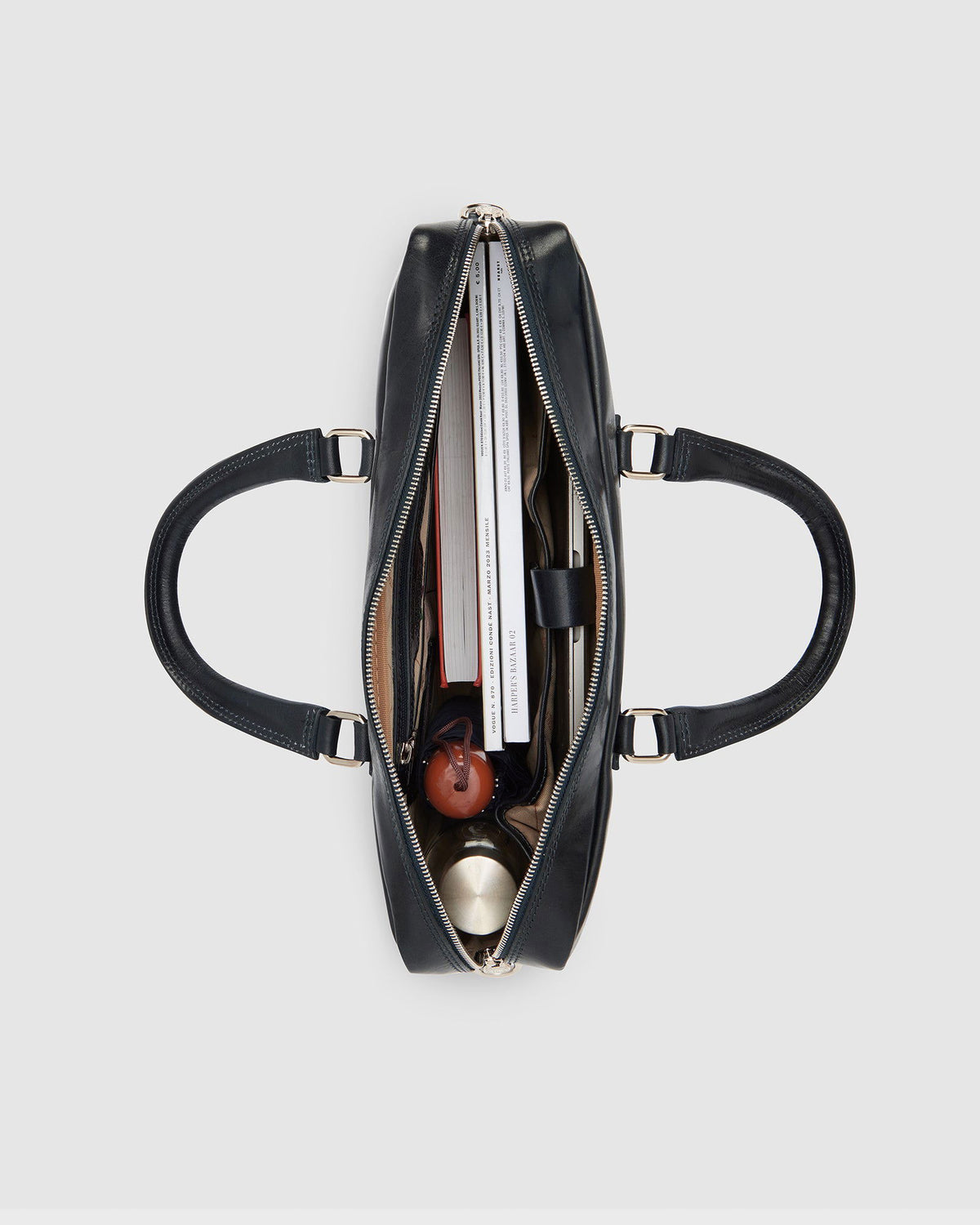 Tokyo Blue - Slim Leather Laptop Briefcase - Republic of Florence