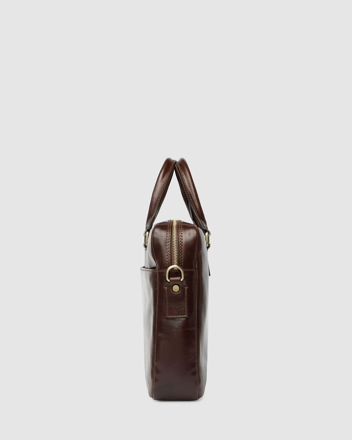 Tokyo Brown - Slim Leather Laptop Briefcase - Republic of Florence