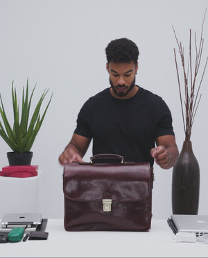 Milan Moro - Leather Work Briefcase