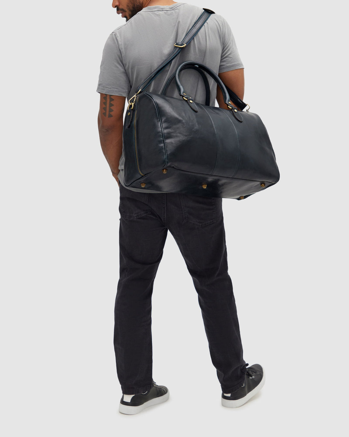 Albertis Blue - Leather Duffle Bag - Republic of Florence