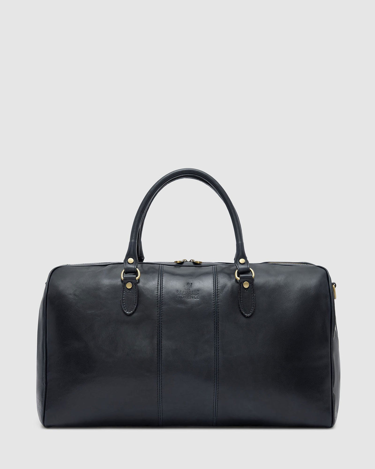 Albertis Blue Leather Duffle Bag Republic of Florence