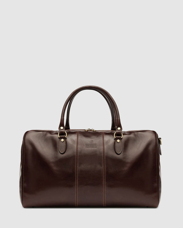 Brown leather weekender cheap