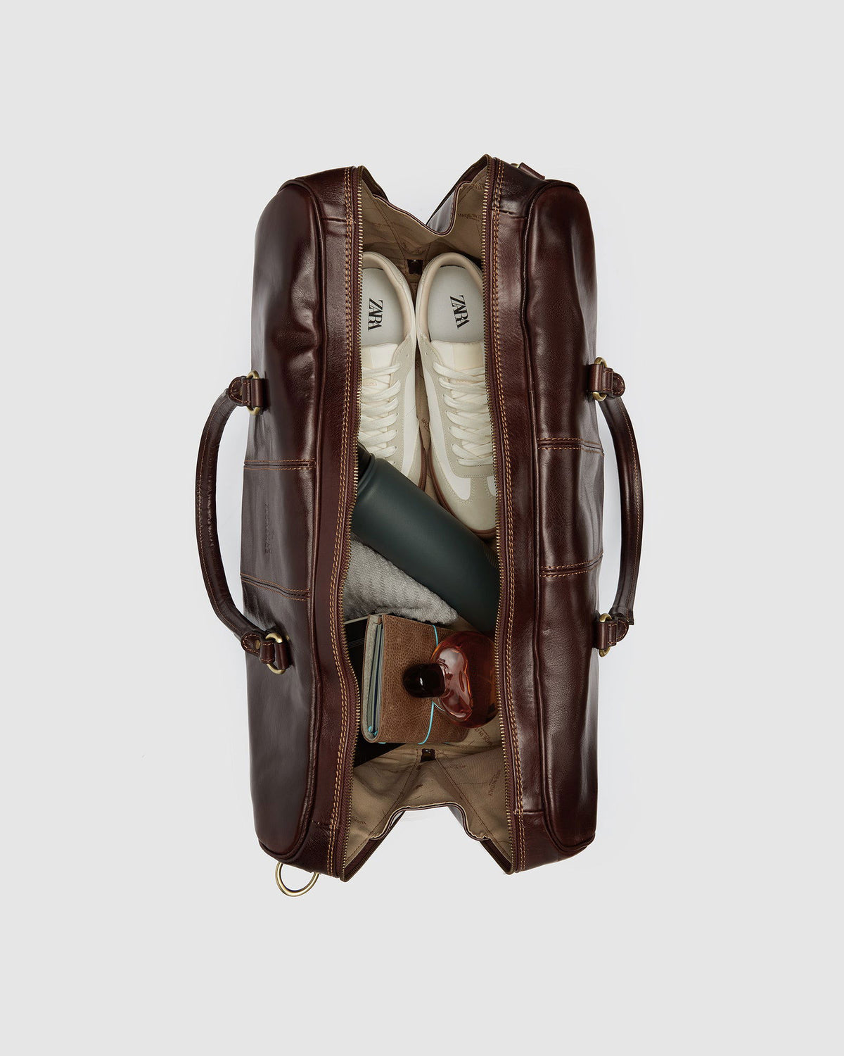 Albertis Brown - Leather Duffle Bag - Republic of Florence