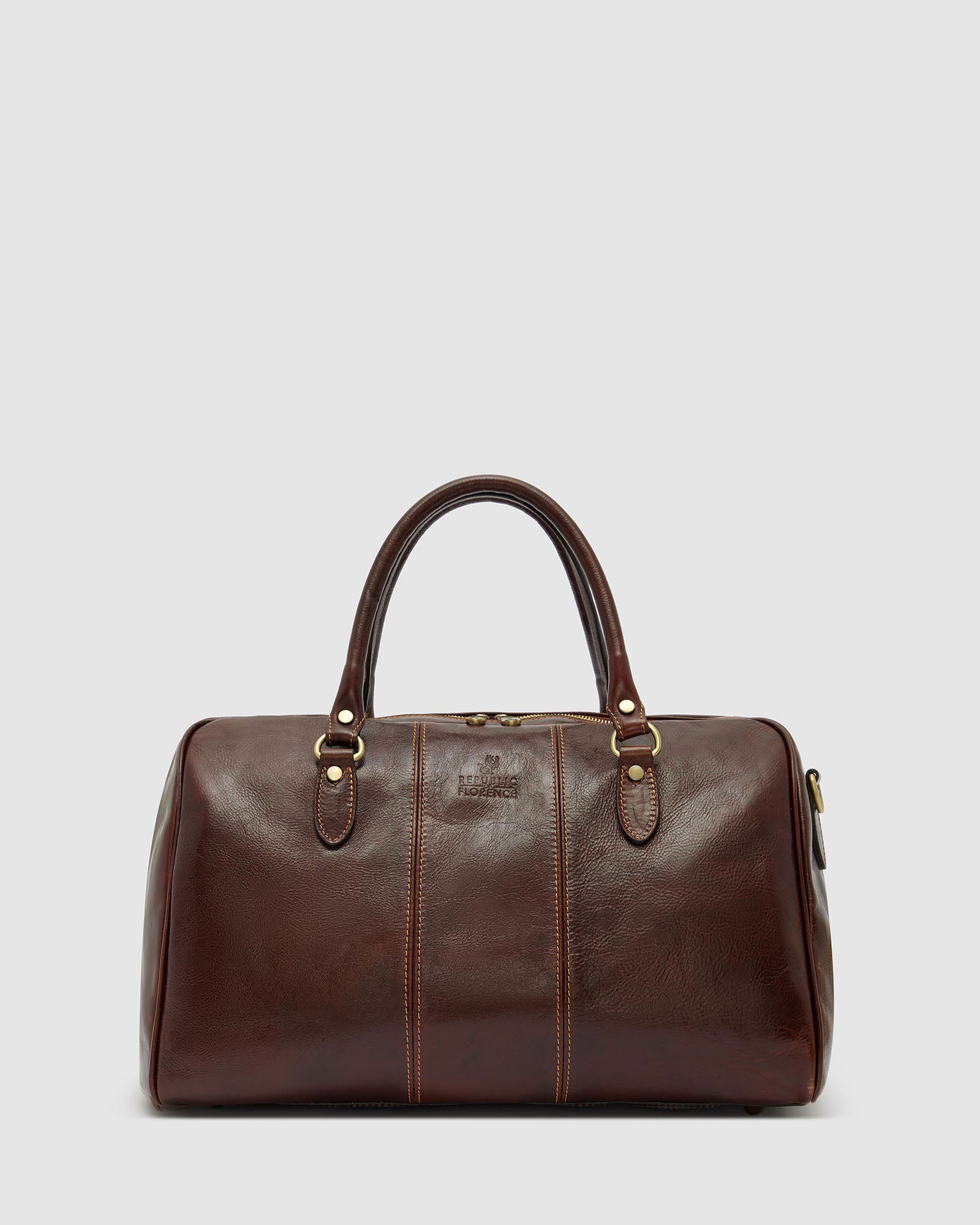 Albertis Piccolo Brown - Leather Duffle Bag - Republic of Florence