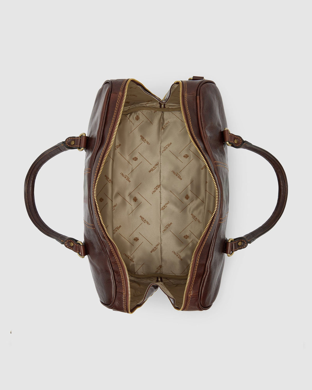 Albertis Piccolo Brown - Leather Duffle Bag - Republic of Florence