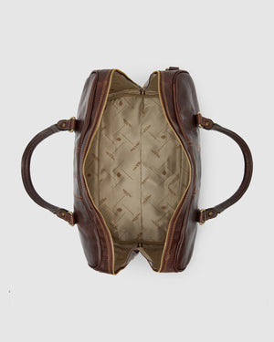 Albertis Piccolo Brown - Leather Duffle Bag - Republic of Florence