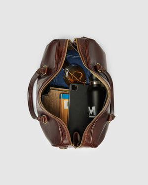 Albertis Piccolo Brown - Leather Duffle Bag - Republic of Florence