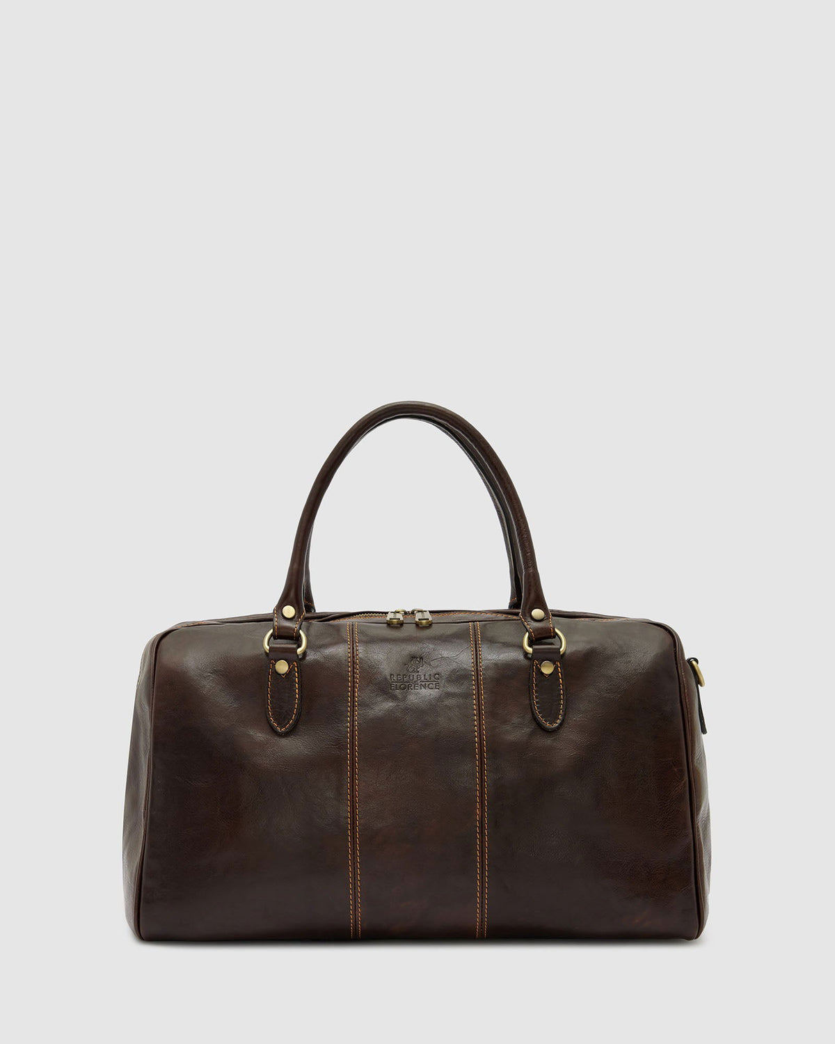 Albertis Piccolo Chocolate - Leather Duffle Bag - Republic of Florence