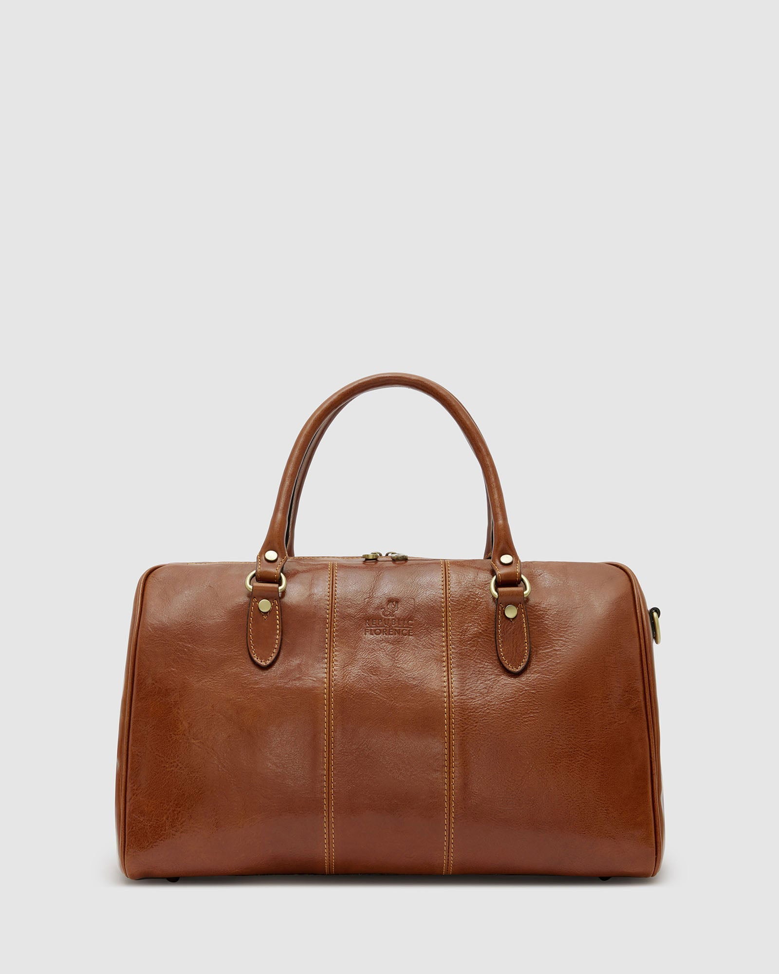 Albertis Piccolo Tan - Leather Duffle Bag - Republic of Florence