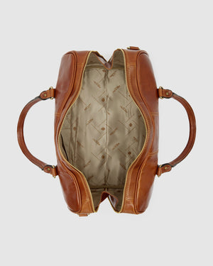 Albertis Piccolo Tan - Leather Duffle Bag - Republic of Florence