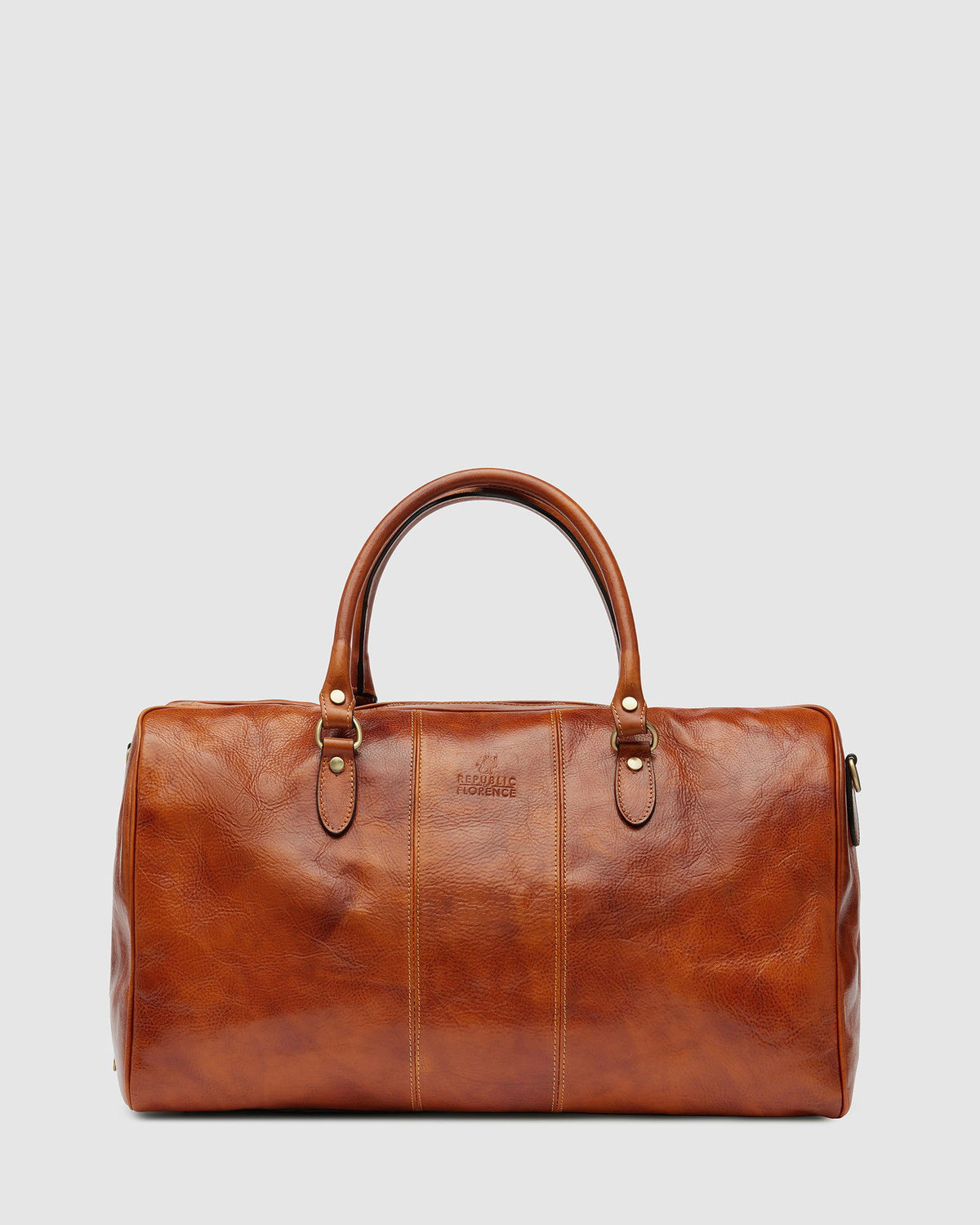 Albertis Tan - Leather Duffle Bag - Republic of Florence