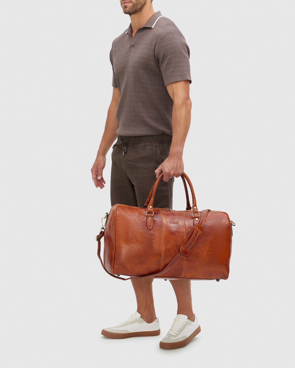 Albertis Tan - Leather Duffle Bag - Republic of Florence