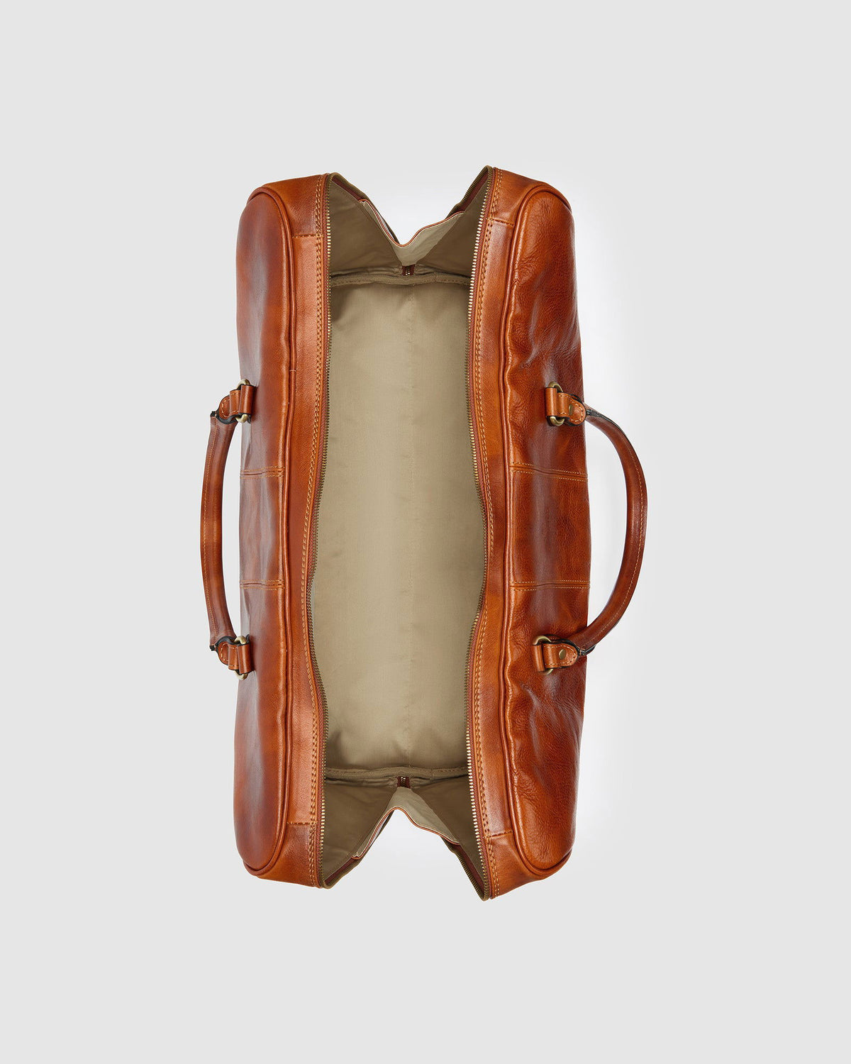 Albertis Tan - Leather Duffle Bag - Republic of Florence