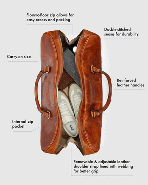 Albertis Tan - Leather Duffle Bag