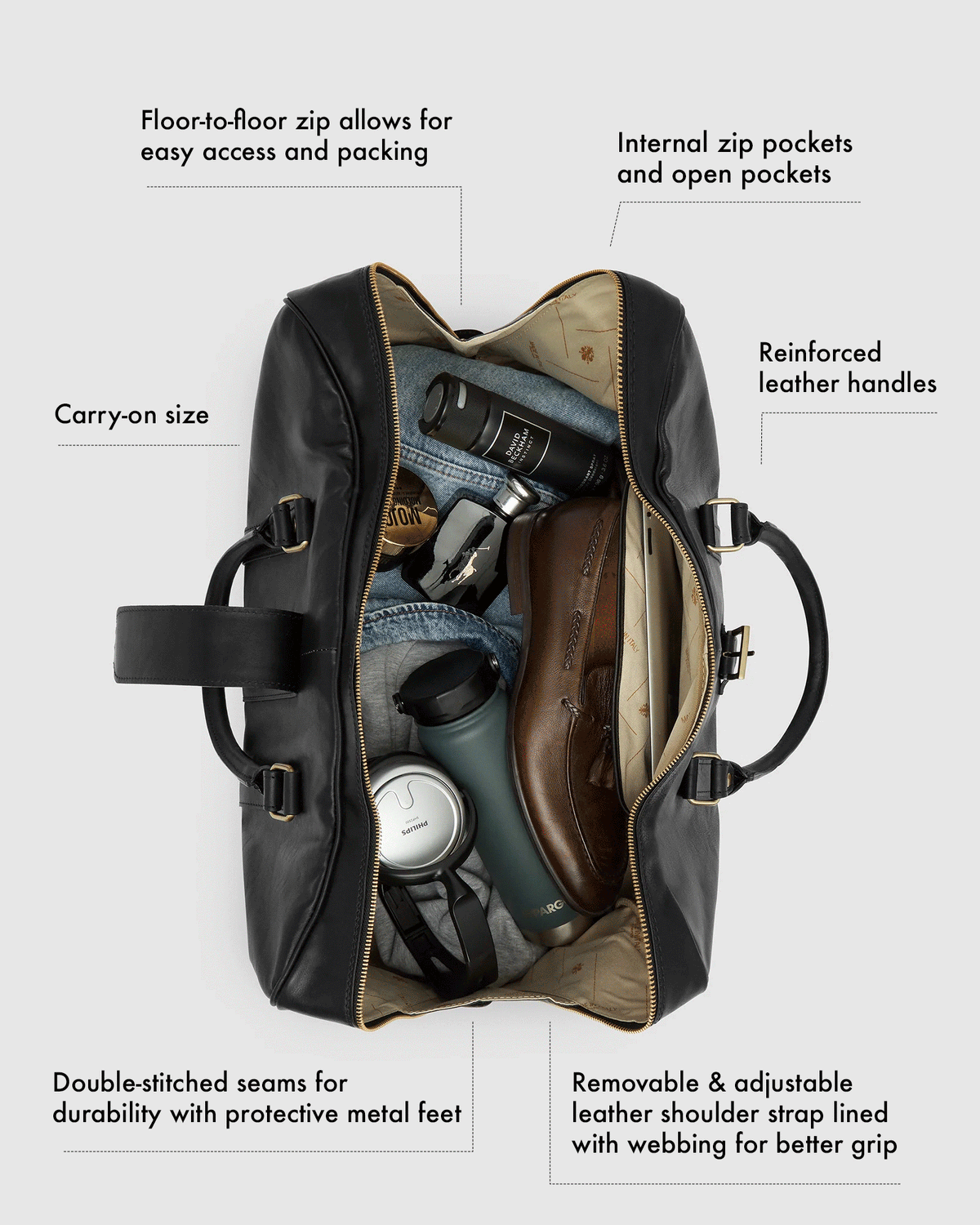 Amerigo Matt Brown - Leather Duffle Bag - Republic of Florence