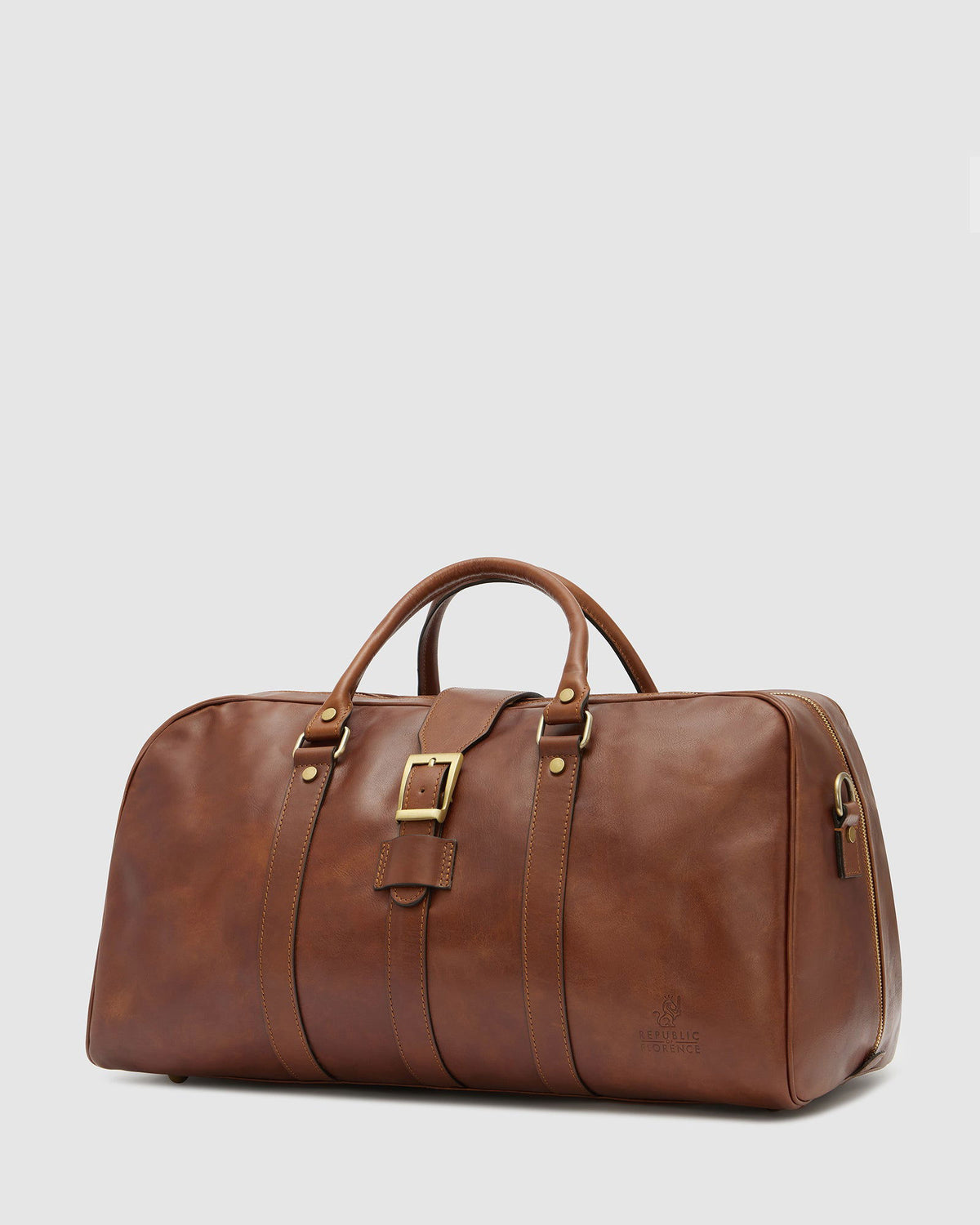 Amerigo Matt Brown Leather Duffle Bag Republic of Florence