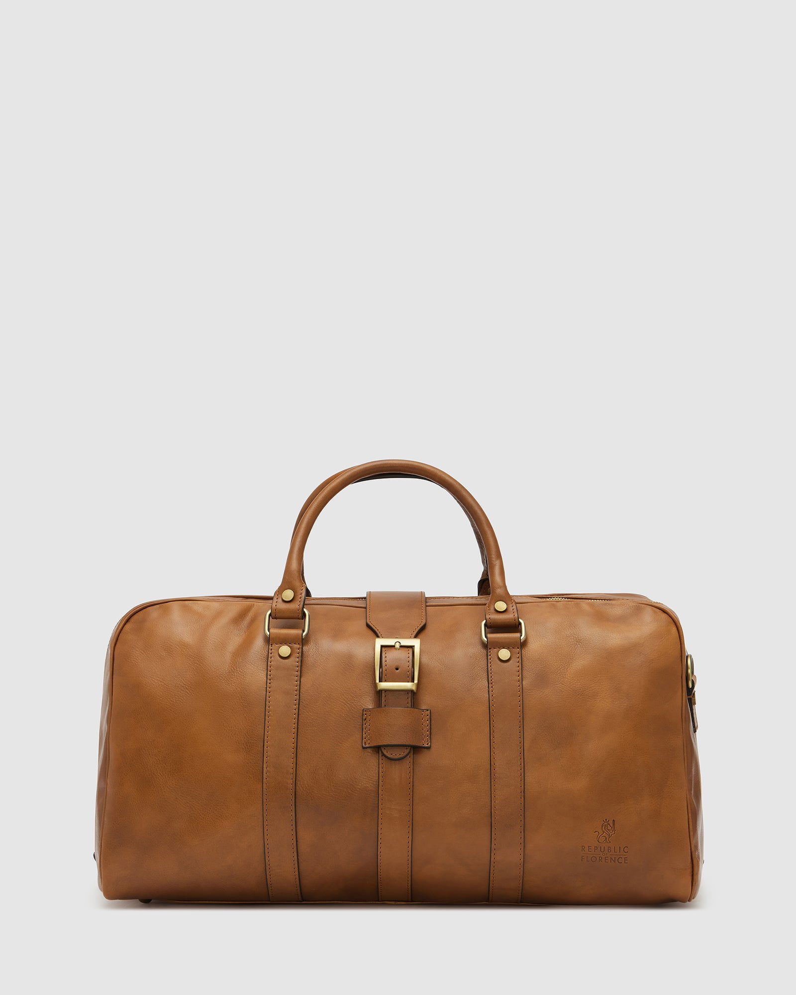 Amerigo Matt Tan - Leather Duffle Bag - Republic of Florence