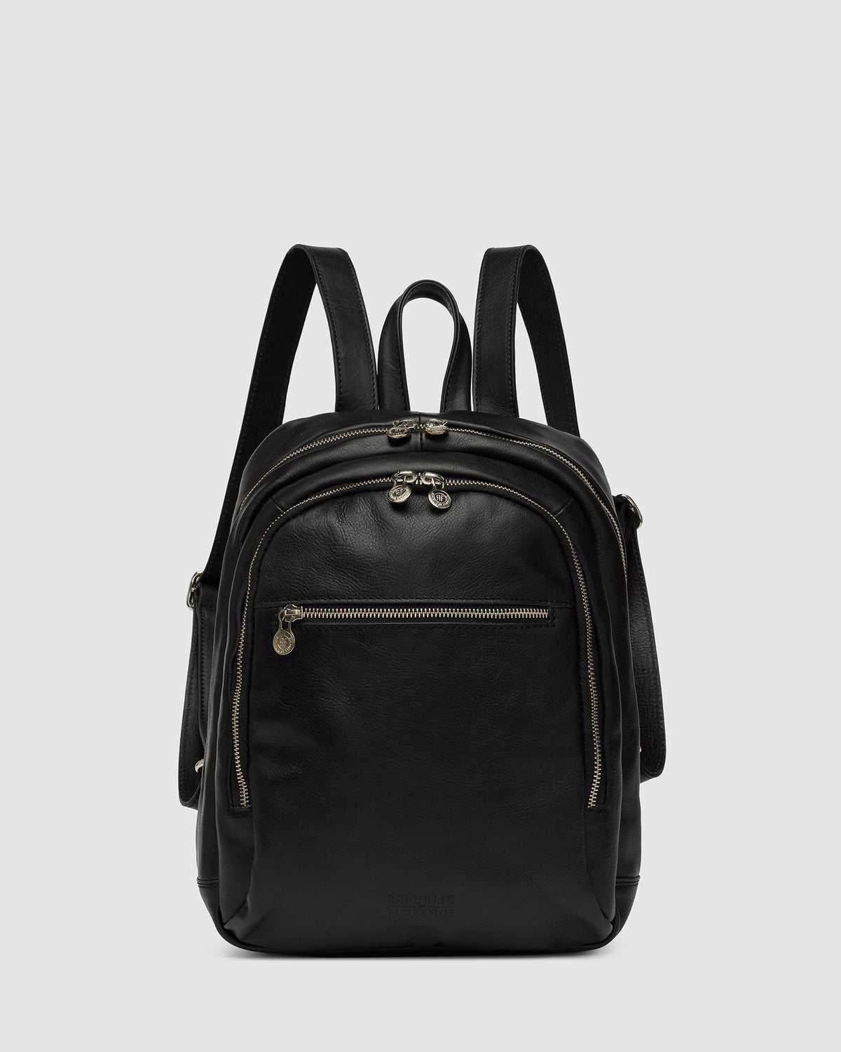Archy Black Leather Backpack 13 laptop