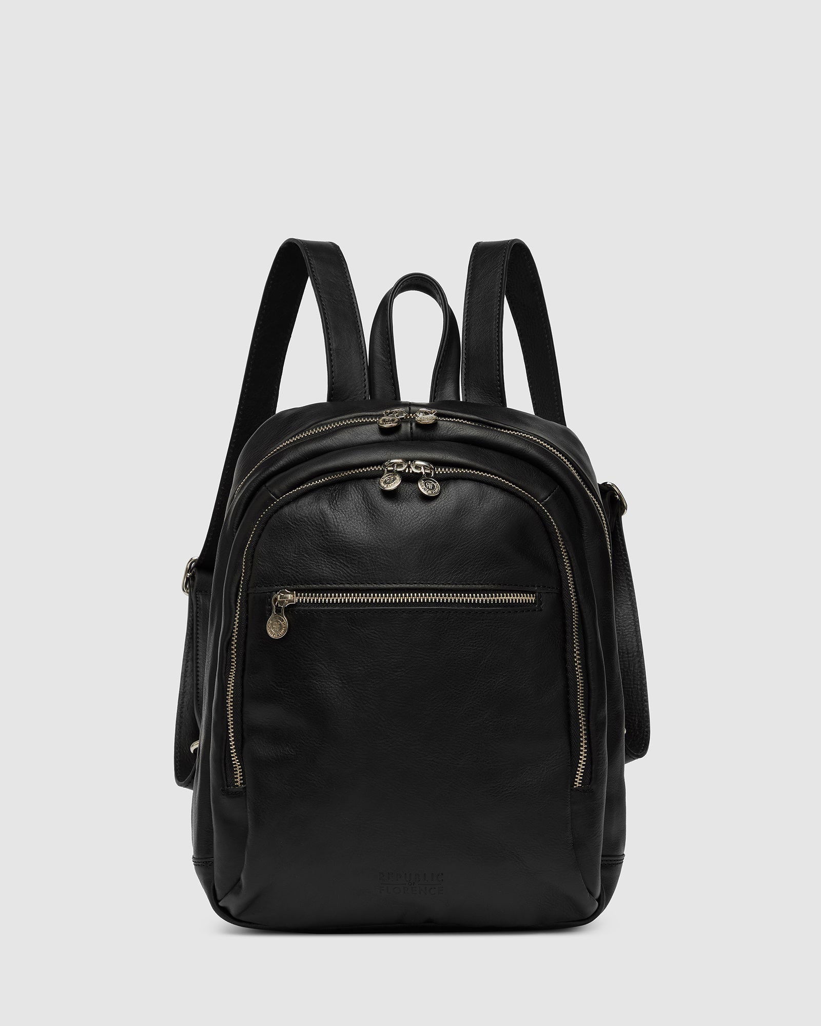Archy Black- Leather Backpack 13" laptop - Republic of Florence
