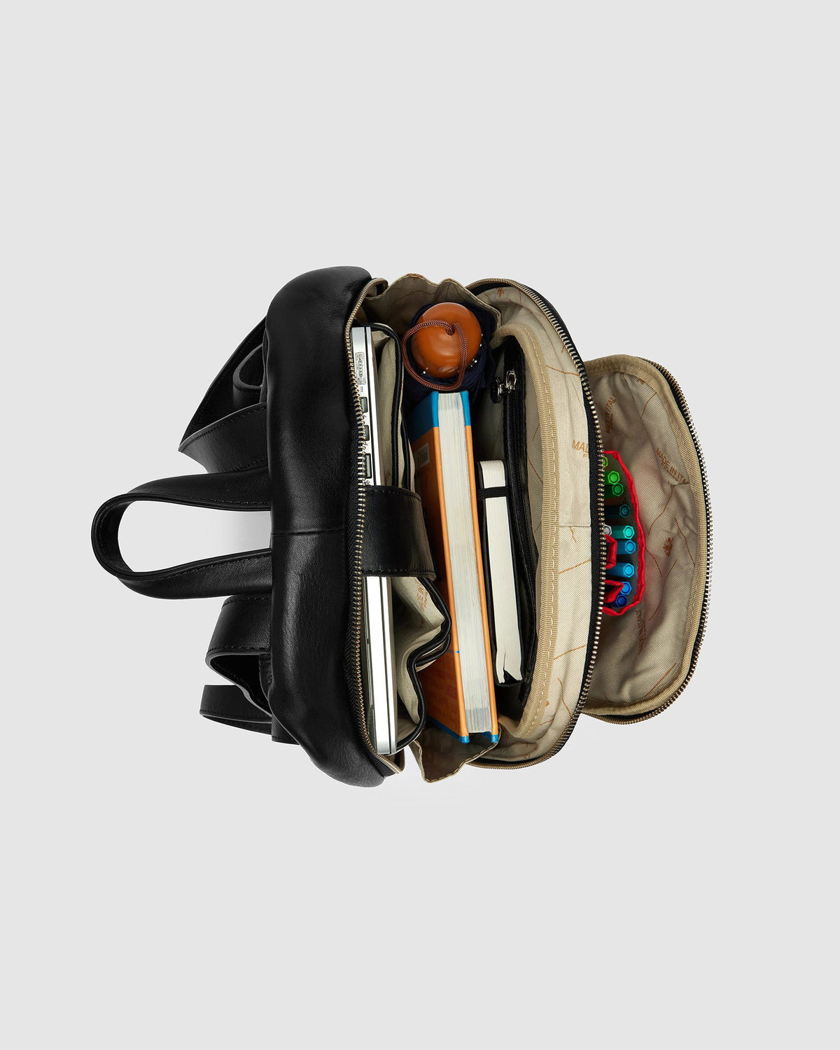 Archy Black Leather Backpack 13 laptop Republic of Florence