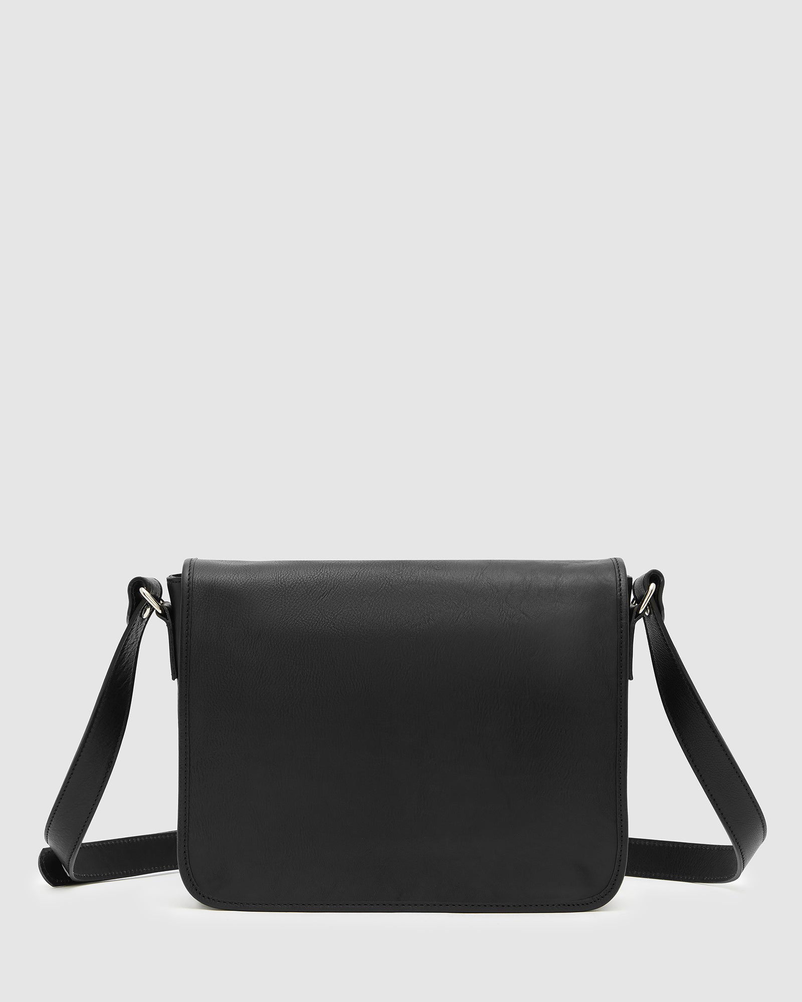 Aurelian Matt Black - 13" laptop leather messenger - Republic of Florence