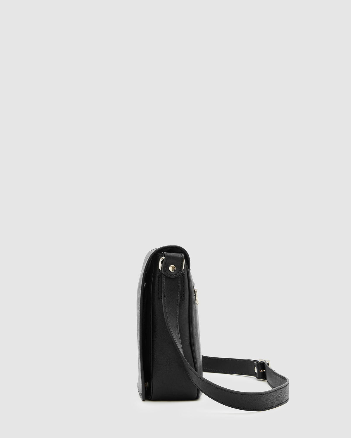 Aurelian Matt Black - 13" laptop leather messenger - Republic of Florence