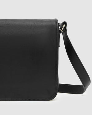 Aurelian Matt Black - 13" laptop leather messenger - Republic of Florence