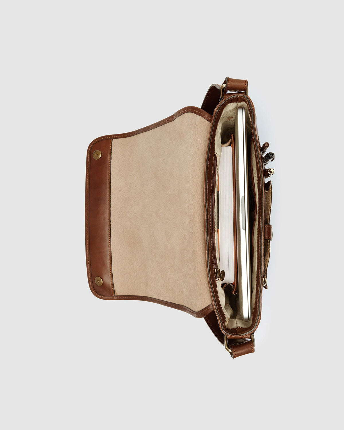 Aurelian Matt Brown - 13" laptop leather messenger - Republic of Florence